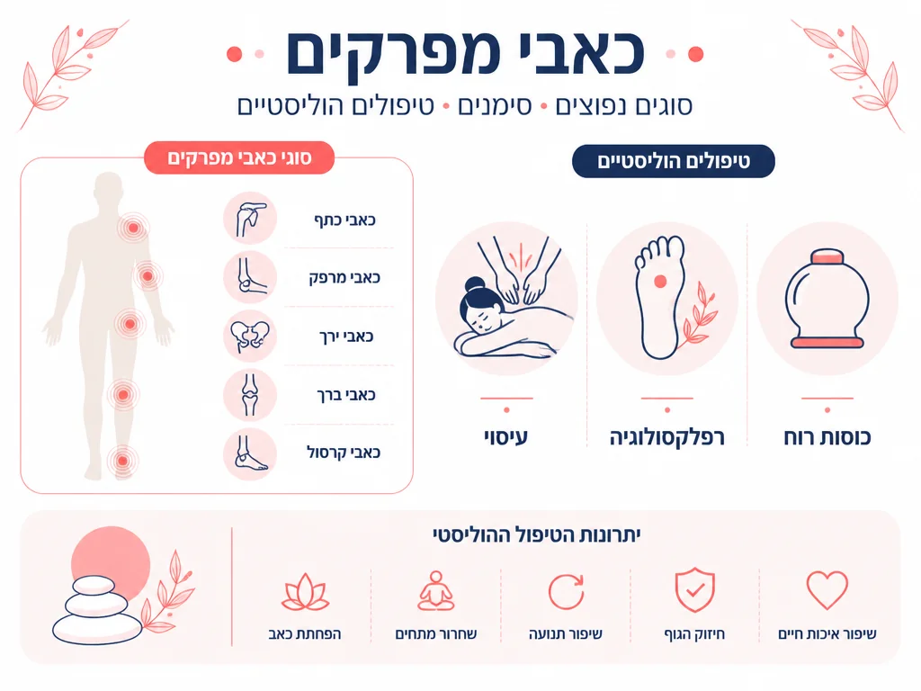 אינפוגרפיקה סוגי כאבי מפרקים וטיפולים הוליסטיים