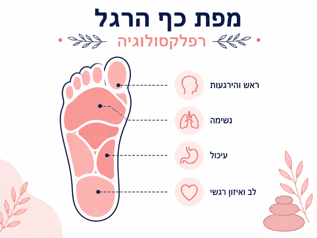 אינפוגרפיקה: מפת כף הרגל רפלקסולוגיה