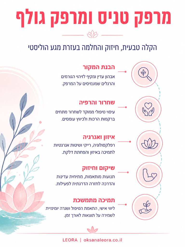 אינפוגרפיקה: מרפק טניס ומרפק גולף - לֶאוֹרָה אנרגיה וריפוי | Oksana Leora