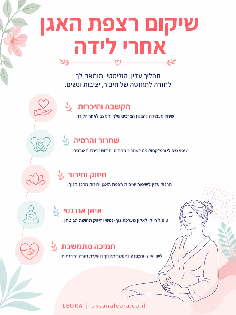 אינפוגרפיקה: שיקום רצפת האגן אחרי לידה - לֶאוֹרָה אנרגיה וריפוי | Oksana Leora