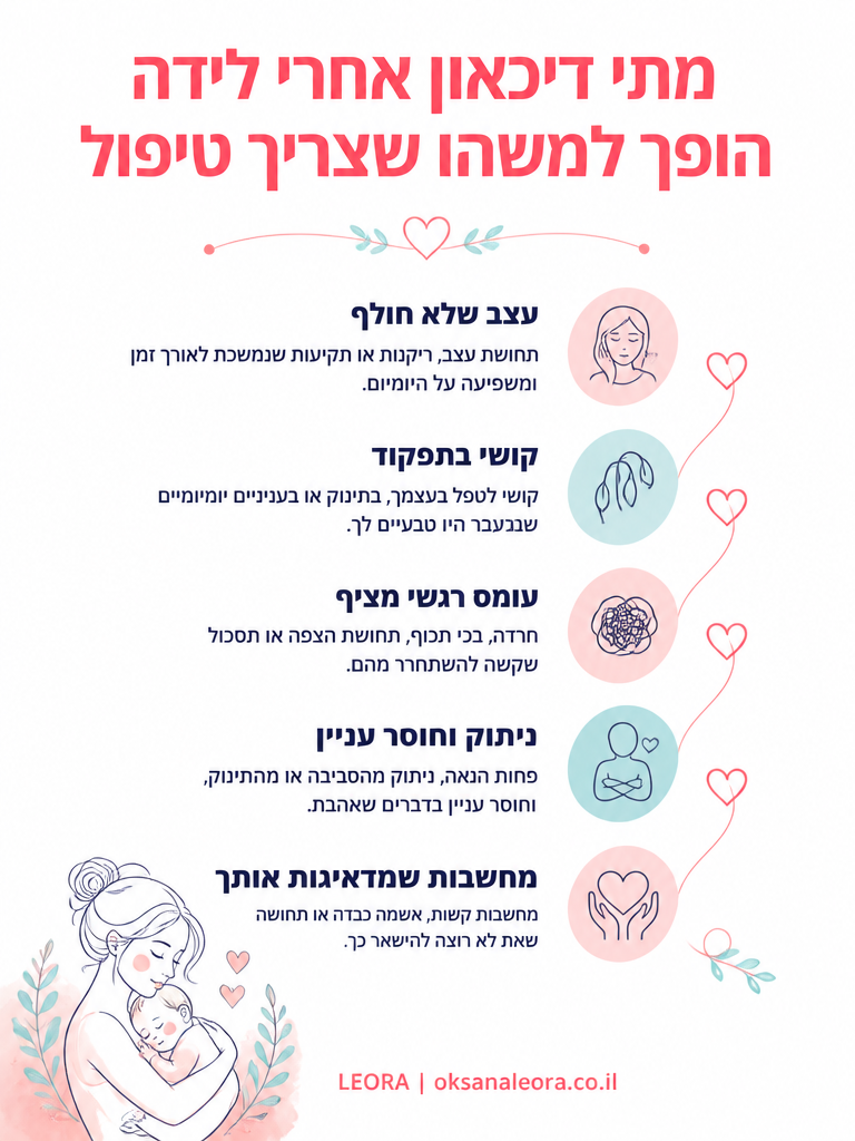 אינפוגרפיקה: מתי דיכאון אחרי לידה הופך למשהו שצריך טיפול - לֶאוֹרָה אנרגיה וריפוי | Oksana Leora